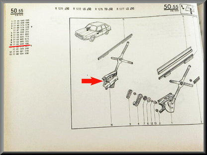 Mécanisme de lève-vitre avant droit – Renault 20 – Renault 30 – OEM 7700648100 – NOS
