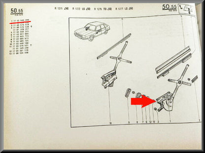 Mécanisme de lève-vitre avant gauche – Renault 20 - Renault 30 – OEM 7700648099 – NOS