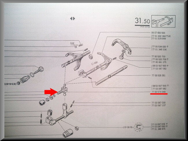 Schakelhevel – Renault 12 – OEM 7700574548