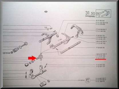 Schakelhevel – Renault 12 – OEM 7700574548
