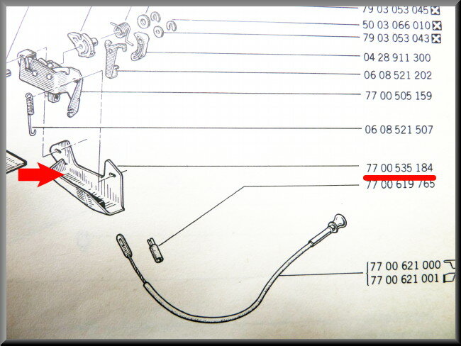 Afdekkap motorkap slot – Renault 12 – OEM 7700535184