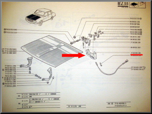Afdekkap motorkap slot – Renault 12 – OEM 7700535184
