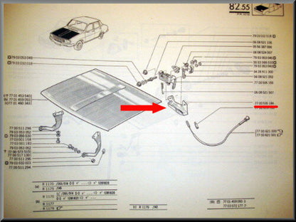 Afdekkap motorkap slot – Renault 12 – OEM 7700535184