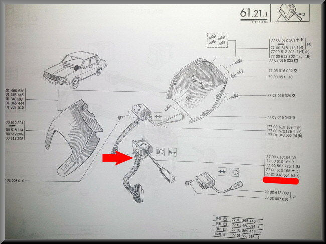 Headlamp lighting and horn switch