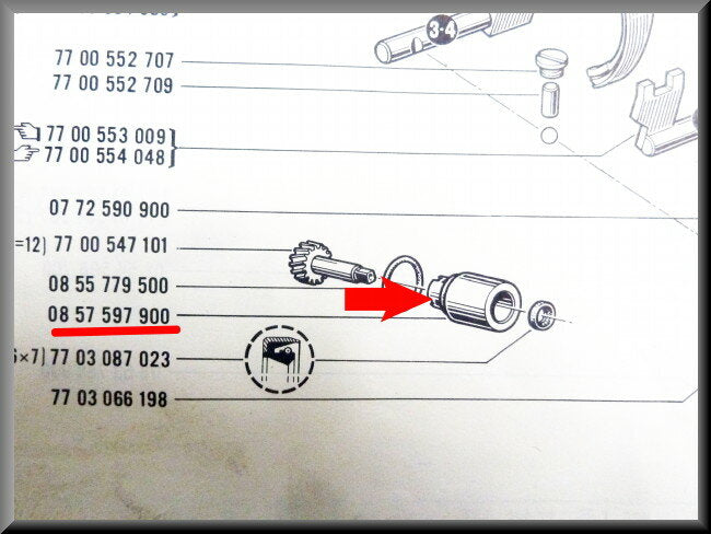 Behuizing Km teller aandrijving  – Renault 16 type 1 – OEM 0857597900