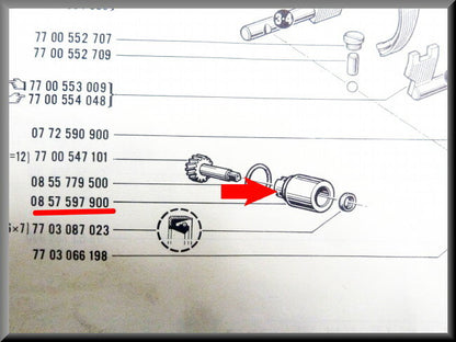 Behuizing Km teller aandrijving  – Renault 16 type 1 – OEM 0857597900