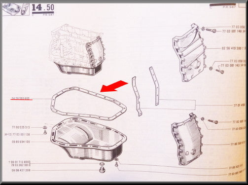 Carterpanpakking – Renault 12 – Renault 16 - Renault divers - OEM 7700710279