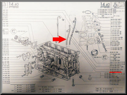 Tube jauge à huile – Renault 16 TX – OEM 7700610002