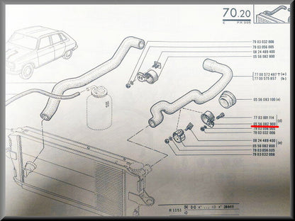 Bracket water hose left – Renault 16 – OEM 0556082900