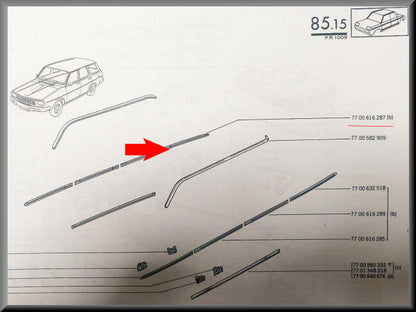 Sierlijst portier achterzijde rechts – Renault 12 Break – OEM 7700616287 – NOS