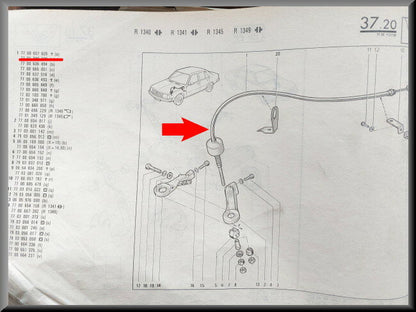 Câble d'embrayage – Renault 18 – Renault Fuego – OEM 7700657626 – NOS