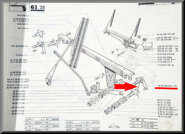 Ruitenwisser as links (Bosch) – Renault 16 – OEM 0855696500