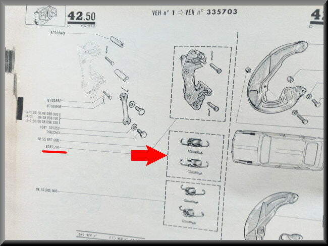 Remklauw verenset – Renault 16 (1150) – OEM 0855721400