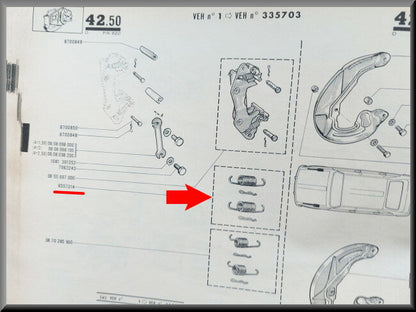 Remklauw verenset – Renault 16 (1150) – OEM 0855721400