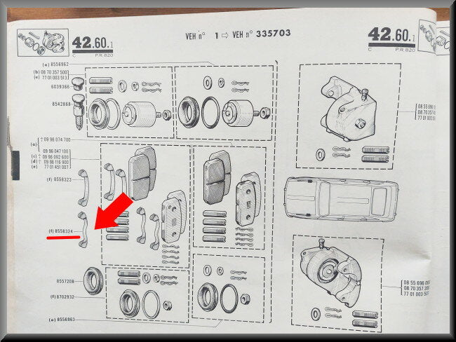 Remklauwhouder veer – Renault 16 (1150) – OEM 0855832400