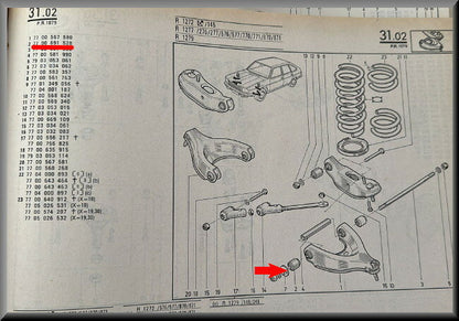 Silent bloc de bras de suspension – Renault 20 - Renault 30 – OEM 7701348359 / 7700691528 – NOS