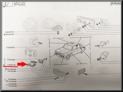 Support de projecteur longue portée – Renault 16 – OEM 7700507134 – NOS