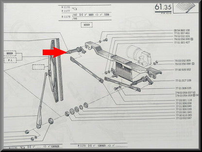 Ruitenwisser as rechts (Bosch) – Renault 12 – OEM 7701017110