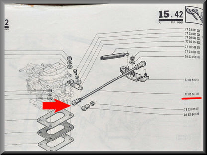 Tirant de commande d'accélérateur – Renault 16 – OEM 7700541791