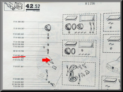 Borgverenset remklauw borgplaatjes – Renault 16 – OEM 7701001447
