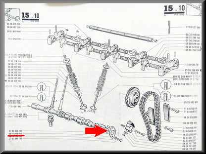 Plaque de butée d'arbre à cames – Renault 16 – Renault 12 Gordini - Renault 17 TS - OEM 0607969800
