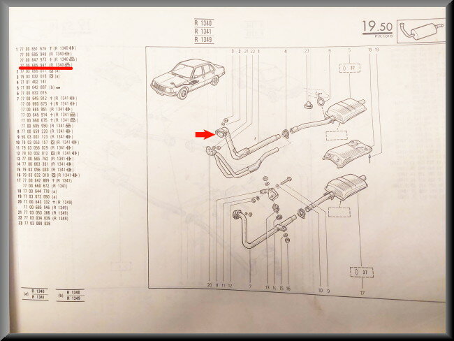 Pot d'échappement – Renault 18 Automatique – OEM 7700685947 – NOS