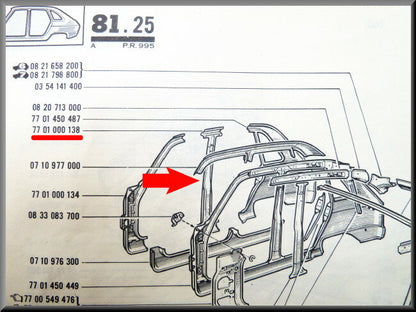 B-pillar right – Renault 16 – OEM 7701000138