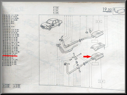Exhaust muffler – Renault 18 – OEM 7700660672 – NOS