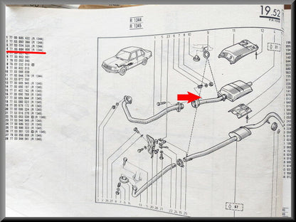 Uitlaat demper  – Renault 18 Diesel – OEM 7700684808 – NOS