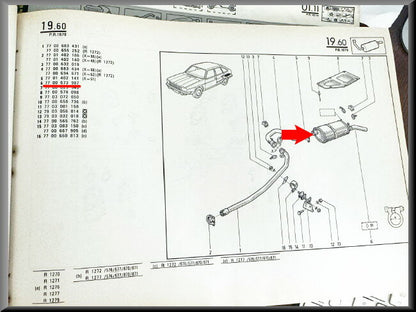 Uitlaat demper  – Renault 20 - Renault 30 – OEM 7700673987 – NOS