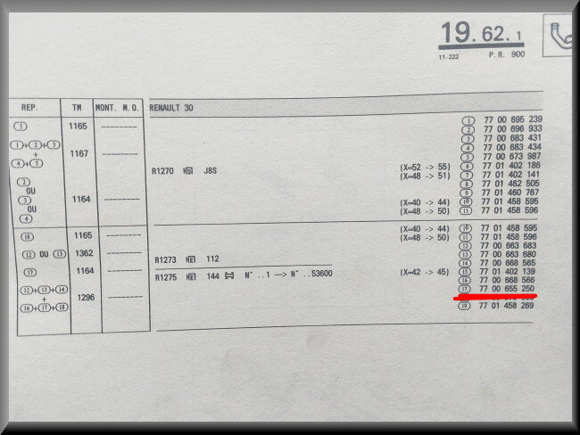 Uitlaatpijp  – Renault 30 - Renault 20 – OEM 7700655250 – NOS