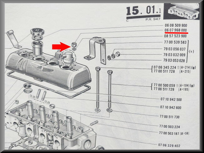 Écrou de couvre-culasse – Renault 16 – OEM 7703030033 / 0607968000