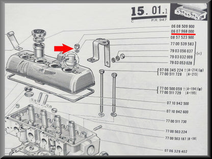 Écrou de couvre-culasse – Renault 16 – OEM 7703030033 / 0607968000