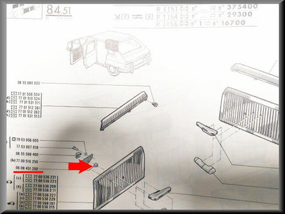 Entretoise de poignée de porte – Renault 16 – OEM 0608451200