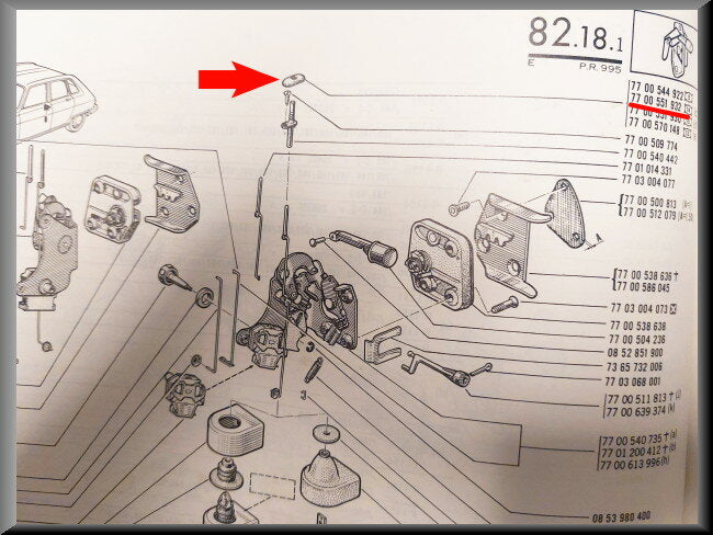 Afdekkapje slotglaasje – Renault 16 – OEM 7700544922