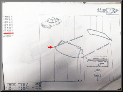 Baguette de porte avant droite – Renault 18 – OEM 7700640065 – NOS
