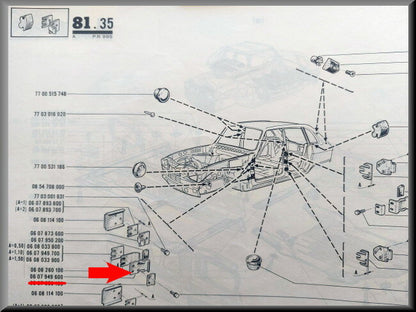 Portiervanger voorzijde – Renault 16 – OEM 0607949600