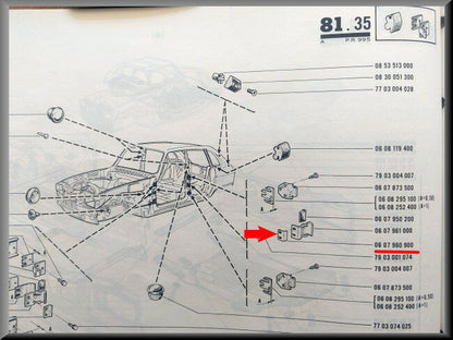 Portiervanger achterzijde – Renault 16 – OEM 0607960900