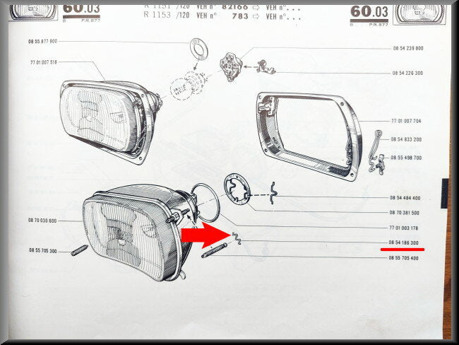 Headlight plug – Renault 16 – Renault 4 – Renault 6 – Renault various – OEM 0854226300