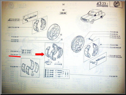 Plaquettes de frein Girling – Renault 12 – Renault 15 - Renault 17 - OEM 7701201674