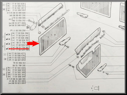 Garniture de porte (marron couleur numéro 13) avant gauche – Renault 16 TS – OEM 0821778361