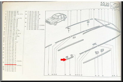 Decorative strip front left – Renault 20 - Renault 30 – OEM 7700675947 – NOS