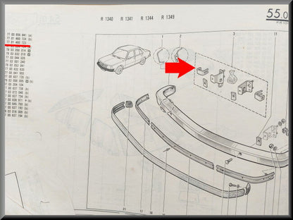 Bumpersteun set voorzijde  – Renault 18 – OEM 7701460723 – NOS