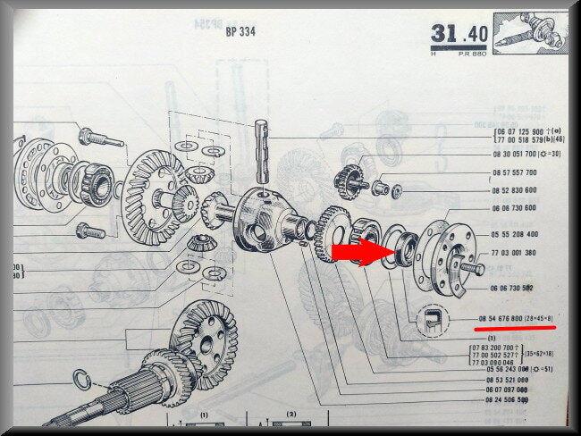 Joint SPI (28-45-8 mm) – Renault 4 - Renault 6 - Renault Rodeo – OEM 0854676800 – NOS