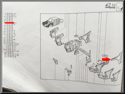 Binnenscherm voorzijde links  – Renault 18 – OEM 7700622837 – NOS