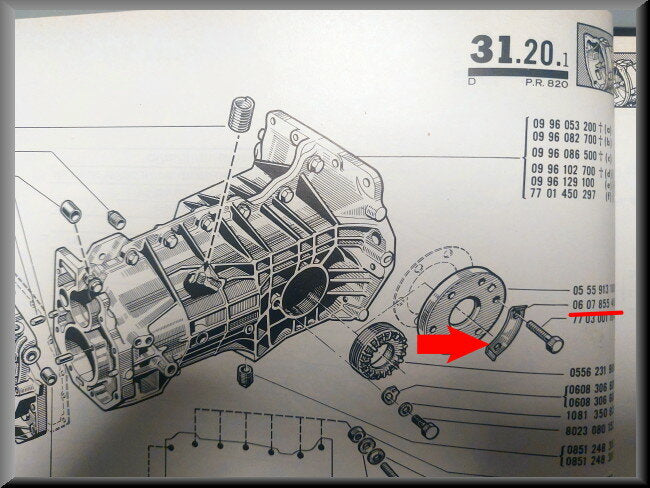Rondelle frein, palier de couvercle de différentiel – Renault 16 L (R1150) – OEM 0607855400