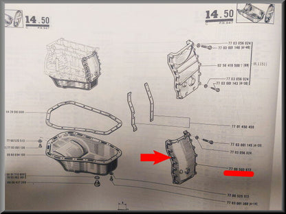 Cache distribution – Renault 16 – OEM 7700503972 / 7700503974 (nervuré)