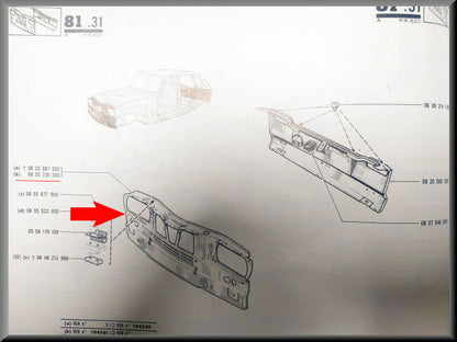 Façade (sablée) – Renault 16 L – OEM 0820720300 – NOS