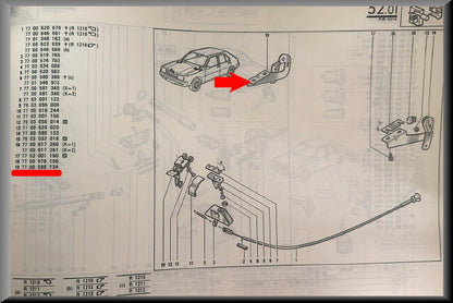 Motorkap scharnier rechts – Renault 14 – OEM 7700590134