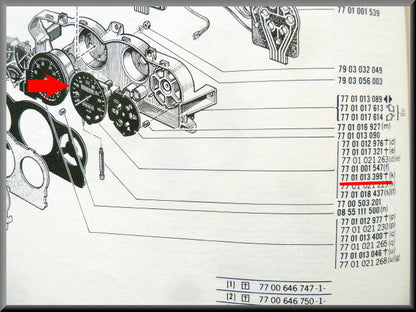 Compteur de vitesse – Renault 16 TX, TS – OEM 7701013399 (occasion) – Used